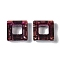 Transparent Electroplate Glass Pendant, Half Rainbow Plated, Faceted, Square, Medium Violet Red, 14x14x5mm, Hole: 6.8mm