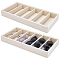 6 Grids Velvet Sunglasses Organizer Display Storage Holder, Multifunction Eyeglasses Cases for Men Women, Rectangle, Beige, 38x19x4.6cm