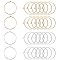 Brass Wine Glass Charm Rings Hoop Earrings, Mixed Color, 30x0.8mm, about 200pcs/box