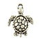Tibetan Style Alloy Sea Turtle Pendants, Cadmium Free & Lead Free, Antique Silver, 22x15.5x2.5mm, Hole: 2mm, about 595pcs/1000g