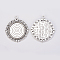 Tibetan Style Alloy Pendant Cabochon Settings, Flat Round, Antique Silver, Tray: 25mm, 43x39x3mm, Hole: 3mm, about 115pcs/kg