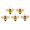 Alloy Enamel Pendants, Cadmium Free & Lead Free, Light Gold, Bees, Gold & Black, 17.5x22.5x4mm, Hole: 2mm