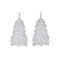 Non-Tarnish 201 Stainless Steel Pendants, Etched Metal Embellishments, Christmas Tree, Stainless Steel Color, 44.5x22x0.3mm, Hole: 1.4mm