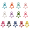 26Pcs 13 Colors Zinc Alloy Swivel Lobster Claw Clasps, Swivel Snap Hook, Star, Mixed Color, 34x24x4.5mm, Hole: 6.5mm