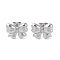 Non-Tarnish 304 Stainless Steel Stud Earrings, for Women, Bowknot, Stainless Steel Color, 12.5x15.8mm