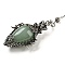 Natural Green Aventurine Dowsing Pendulum Big Pendants, with Rack Plating Antique Silver Alloy Findings, Lead Free & Cadmium Free, Teardrop, 298~305mm