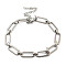 Non-Tarnish 304 Stainless Steel Oval Link Chains Bracelets for Men & Women, Stainless Steel Color, 7-5/8 inch(19.5cm)