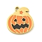 Halloween Theme Ion Plating(IP) 304 Stainless Steel Enamel Charms, Golden, Pumpkin, 15x14x1.5mm, Hole: 1.5mm