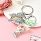 Resin & Acrylic & Faux Suede Tassel Keychain, with Alloy Clasp and Iron Rings, Letter Y, 0.9cm