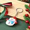 PVC Plastic Keychain, with Alloy Rings, Snowman, 10.8cm, Pendant: 53mm