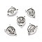 Tibetan Style Alloy Chandelier Component Links, Oval, Antique Silver, 19x13.5x3.5mm, Hole: 1mm