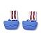 Opaque Resin Cabochons, Navy Style, Sailing Boat, Cornflower Blue, 25x20x6mm