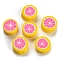 Handmade Polymer Clay Bead, Lemon Slice, Hot Pink, 8~10x3.5~4.5mm, Hole: 1.6mm