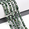 Natural Green Spot Jasper Beads Strands, Faceted, Rondelle, 3.5~4x2~2.5mm, Hole: 0.7~1mm, about 161~170pcs/strand, 14.69~15.35''(37.3~39cm)