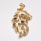 304 Stainless Steel Big Pendants, Dragon, Golden, 53x30x3mm, Hole: 7x9mm