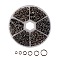 1 Box of Iron Jump Rings, Open Jump Rings, Gunmetal, 18~21 Gauge, 4~10x0.7~1mm, Inner Diameter: 2.6~8mm, about 1600pcs/box