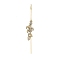 Brass Crystal Rhinestone Ear Wrap Crawler Hook Earrings for Women, Real 18K Gold Plated, Flower, 73.5x11mm, Pin: 1mm