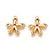 Brass Micro Pave Cubic Zirconia Pendants, Flower Charms, Long-Lasting Plated, Nickel Free, Real 18K Gold Plated, Colorful, 19~19.5x18x4mm, Hole: 1.5mm