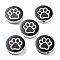 Dog Theme Wood Beads, Black, Paw Print, 20x6mm, Hole: 3mm