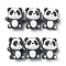 6Pcs Silicone Beads, Panda, Dark Gray, 28x25.5x17.5mm, Hole: 2mm