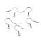 304 Stainless Steel French Earring Hooks, Flat Earring Hooks, with Horizontal Loop, Stainless Steel Color, 17x18.5x1.5mm, Hole: 2mm, 22 Gauge, Pin: 0.6mm