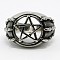 Personalized 304 Stainless Steel Star Rings for Men, Antique Silver, 17~23mm