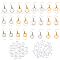 DIY Earring Making Kits, including 24Pcs 12 Styles 304 Stainless Steel Earring Settings, with 24Pcs Transparent Glass Cabochons and 24Pcs Plastic Ear Nuts, Golden & Stainless Steel Color, 35~44mm, 2pcs/style