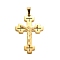 304 Stainless Steel Big Pendants, Crucifix Cross Charm, with 201 Stainless Steel Ice Pick Pinch Bails, Ion Plating(IP), Golden, 50x33.5x4.5mm, Hole: 9x5mm