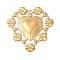 304 Stainless Steel Pendants, Ion Plating(IP), Heart Charm, Real 18K Gold Plated, 38x38x2.5mm, Hole: 1.8mm