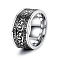 316 Stainless Steel Finger Ring with Enamel for Men, Leaf, US Size 8(18.1mm)