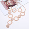 Ring & Flat Round Alloy Pendant Necklace & Dangle Earring Sets, Rose Gold, 520mm