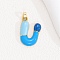 Alloy Enamel Pendants, Letter Charm, Golden, Letter U, 25x19.5x4mm, Hole: 3.5x2.5mm