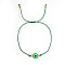 Bohemian Style Resin Evil Eye Bead Braided Bracelets, Adjustable Nylon Cord Braided Bracelets for Women, Green, Inner Diameter: 11 inch(28cm)