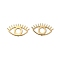 304 Stainless Steel Charms, Eye Charm, Real 14K Gold Plated, 5.8x9.8x0.3mm, Hole: 2mm