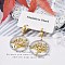 304 Stainless Steel ABS Imitation Pearl Hoop Earrings, Tree, Ion Plating(IP), Golden, 44x26mm