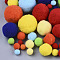 DIY Doll Craft Polyester High-elastic Pom Pom Ball, Round, Mixed Color, 7~29mm