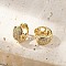 Brass Micro Pave Clear Cubic Zirconia Hoop Earrings, Lead Free & Cadmium Free, Long-Lasting Plated, Real 18K Gold Plated, 10x11x5.5mm