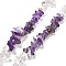 Natural Quartz Crystal & Amethyst Beads Strands, Chip, 4~17x4~10x1~8mm, Hole: 0.8~1mm, about 116~131pcs/strand, 15.35''~16.14''(39~41cm)