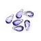Handmade Lampwork Charms, Teardrop, Slate Blue, 15x8x5.5mm, Hole: 1mm