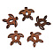 Natural Walnut Wood Pendants, Undyed, Sea Turtle Charms, Camel, 27x28.5x2.5mm, Hole: 2mm