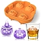 Ice 9 Ball Silicone Molds, for Whiskey Spirits, Cocktails, Soda, Coffee, Easy to Release Ice Ball Maker Molds, Skull, Orange, 150x145x50mm