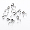 Tarnish Resistant 304 Stainless Steel Pendant Pinch Bails, Stainless Steel Color, 12x9x4mm, Hole: 6x4mm