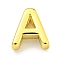 Brass Beads, for Personalized Name Necklace Making, Cadmium Free & Nickel Free & Lead Free, Real 18K Gold Plated, Letter A, 8x7.5x3mm, Hole: 1.8x1mm