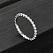 925 Streling Silver Plain Band Rings, Round Beads, Platinum, 2mm, Inner Diameter: 17mm
