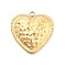 Ion Plating(IP) 304 Stainless Steel Pendants, Heart, Real 14K Gold Plated, 27.5x25.5x5mm, Hole: 2.5mm