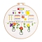 DIY Embroidery Kit, including Embroidery Needles & Thread, Linen Cloth, Flower, 290x290mm