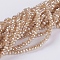 Electroplate Glass Beads Strands, Pearl Luster Plated, Faceted, Rondelle, Khaki, 3~3.5x2~2.5mm, Hole: 0.8mm, about 110pcs/strand, 32cm
