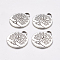 Tibetan Style Tree of Life Alloy Pendants, Lead Free & Cadmium Free & Nickel Free, Flat Round, Antique Silver, 28x24x2mm, Hole: 4.5x2mm