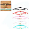 5Pcs 5 Colors Star Adjustable Nylon Cord Braided Bracelets, Brass Heart Jewlery for Women, with Paper Card, Mixed Color, Inner Diameter: 11 inch(28cm).