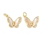 Brass Micro Pave Cubic Zirconia Pendants, Butterfly Charms, with Shell and Jump Ring, Cadmium Free & Lead Free, Lasting Plated, Rack Plating, Real 18K Gold Plated, 14x16.5x2.5mm, Hole: 3.5mm